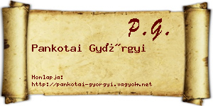Pankotai Györgyi névjegykártya